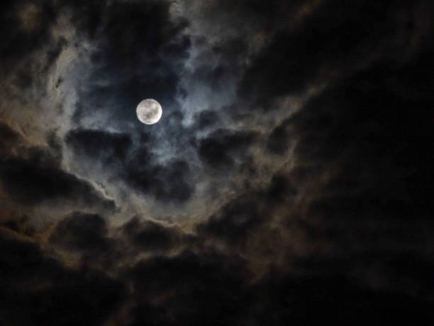 Mysterious full moon stock photo