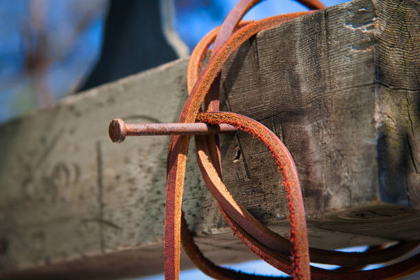 Nail and bindings on a crucifix  good friday stock pictures, royalty-free photos & images