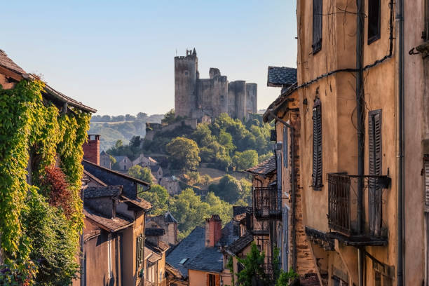 Najac village in the south of France stock photo