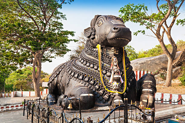 Nandy statue Very big metal Nandy statue in Mysore mysore stock pictures, royalty-free photos & images