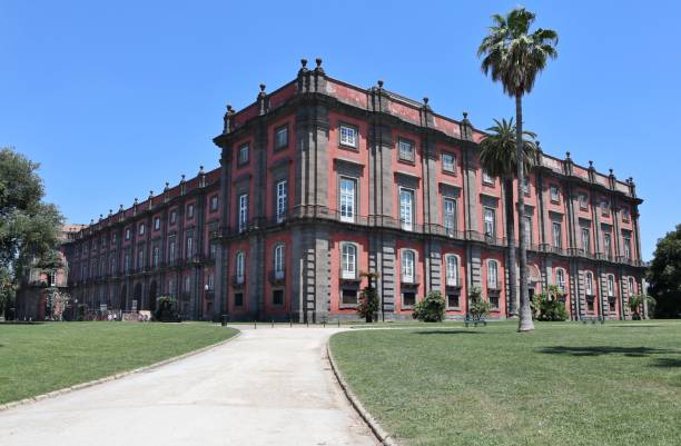 Naples - Palace of Capodimonte from the Belvedere gardens stock photo