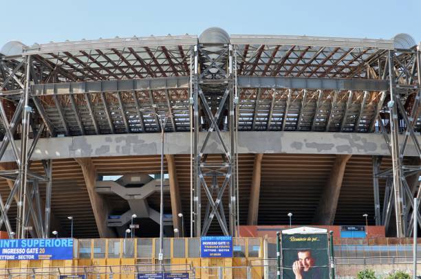 Napoli - Stands of the San Paolo Stadium Naples, Campania, Italy - September 8, 2020: Glimpse of the San Paolo Stadium in Fuorigrotta Serie A stock pictures, royalty-free photos & images