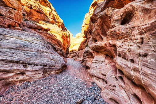 Narrows on White Domes Trail in Valley of Fire State Park near Las Vegas, Nevada, USA