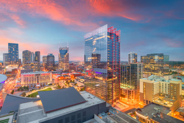 Nashville, Tennessee, USA Downtown Cityscape Nashville, Tennessee, USA downtown cityscape at dusk. nashville stock pictures, royalty-free photos & images