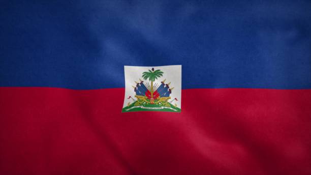 바람에 불고 아이티의 국기. 3d 렌더링 - progress pride flag 뉴스 사진 이미지