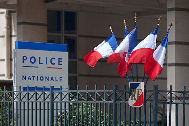 Frontgate of a french police station with the 