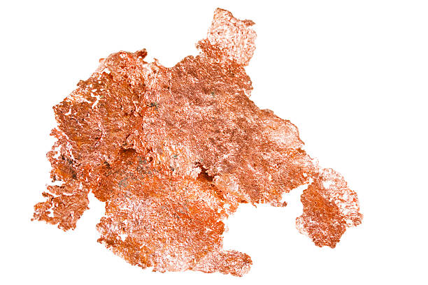 native copper isolated on white background stock photo