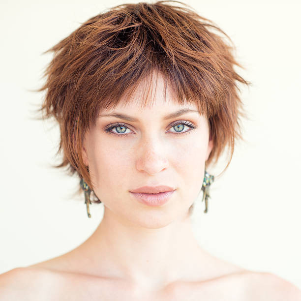 Naked Short Hair Women Green Eyes Stock Photos Pictures Royalty