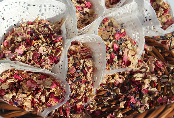 Natural Biodegradable Wedding Confetti Cones Dried Delphinium Rose