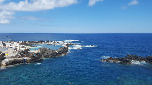 Natural Pools of Porto Moniz, Ocean and Madeira Island Natural Pools of Porto Moniz, Ocean and Madeira Island map of florida beaches stock pictures, royalty-free photos & images