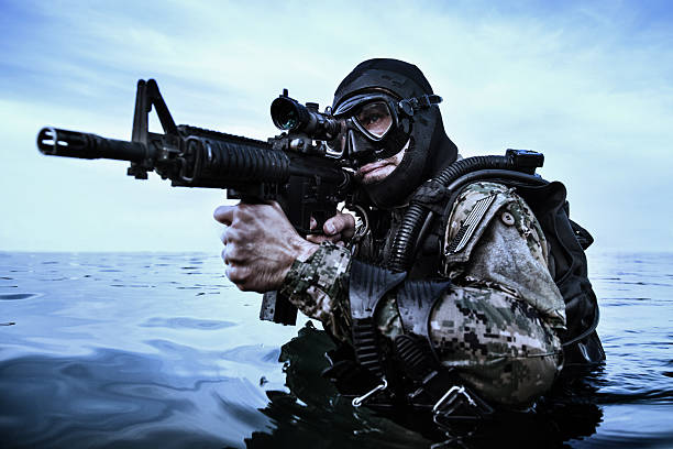Navy SEAL frogman stock photo