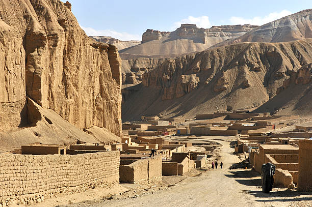 Near-empty village in the deserts of Afghanistan stock photo