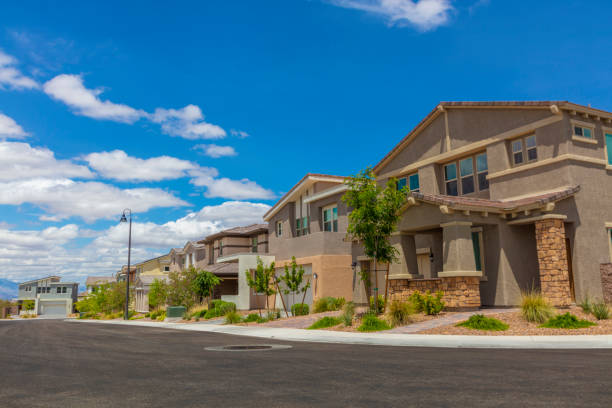 Neighborhood A residential neighborhood in the USA nevada stock pictures, royalty-free photos & images