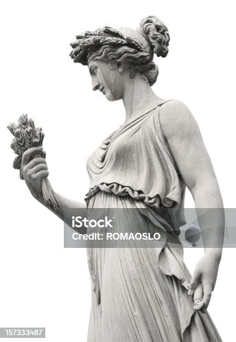 istock Neo-Classical sculpture of a women, Rome Italy 157333487