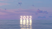 istock 2022 Neon Text on Sea 1328176693