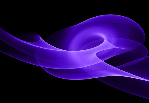 Neon Ultra Violet Blue Purple Swirl Wave Black Background Copy Space ...