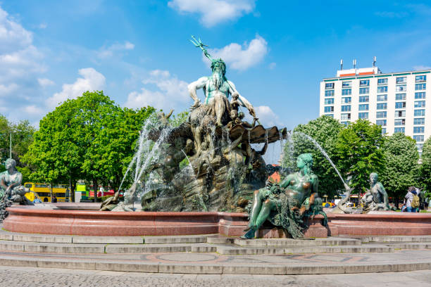 Neptune fountain (Neptune Fountain) on Alexanderplatz in Berlin, Germany Neptune fountain (Neptunbrunnen) on Alexanderplatz in Berlin, Germany neptune roman god stock pictures, royalty-free photos & images