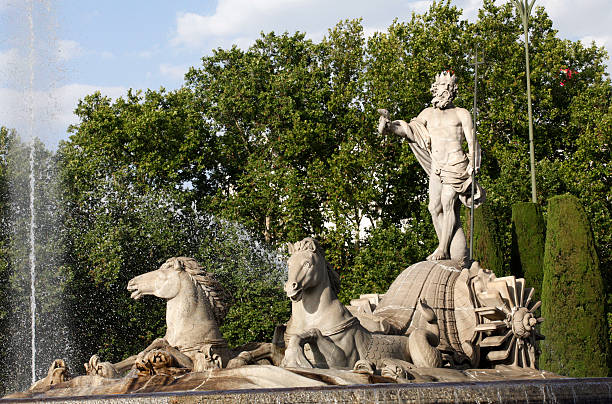 Neptune "Neptune fountain, Madrid" neptune roman god stock pictures, royalty-free photos & images