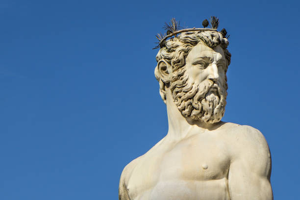 Neptune Poseidon Statue Neptune Poseidon Statue. The Fountain of Neptune (Italian: Fontana del Nettuno) is a fountain in Florence, Italy, situated on the Piazza della Signoria (Signoria square). poseidon statue stock pictures, royalty-free photos & images
