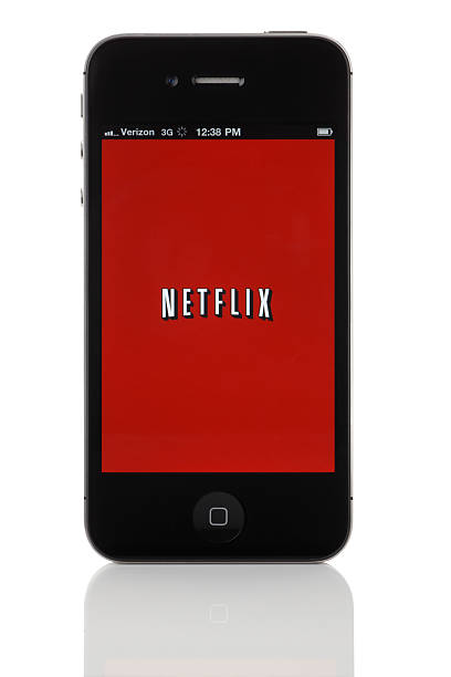Netflix Logo - Apple iPhone 4 stock photo