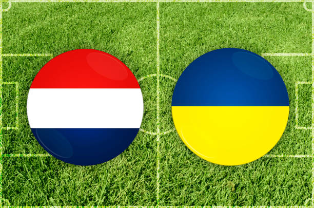 荷蘭 vs 烏克蘭足球比賽 - euro world cup qualifiers 個照片及圖片檔