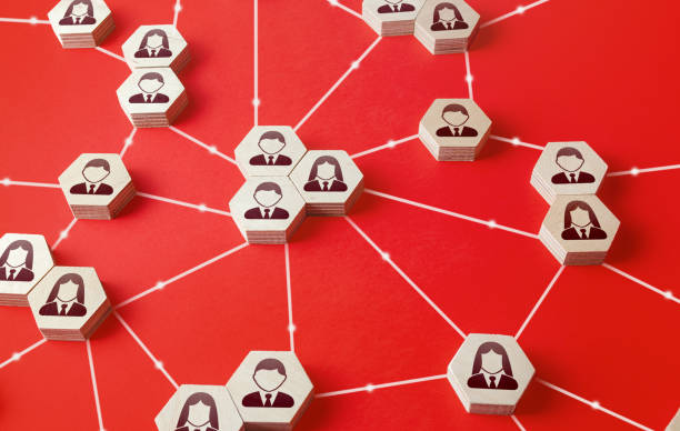  Network of connected people. Decentralized Autonomous Organization 