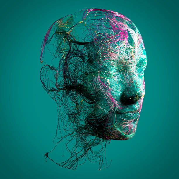 Neurology, philosophy, medicine of the future: neural connections, the development of thought and reflection, how to develop the infinite possibilities of the brain and mind Neurology, philosophy, medicine of the future: neural connections, the development of thought and reflection, how to develop the infinite possibilities of the brain and mind. Person profile, human anatomy. 3d render. Sci-fi human nervous system stock pictures, royalty-free photos & images
