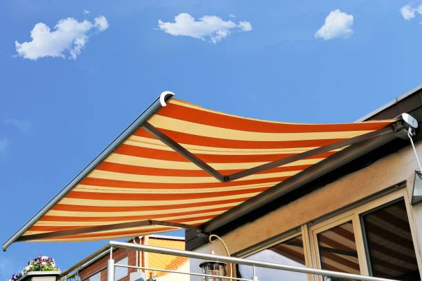 New awning New terrace awning canopy stock pictures, royalty-free photos & images
