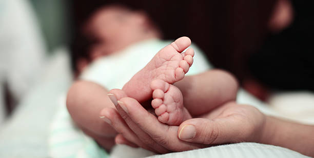 New born infant stock photo