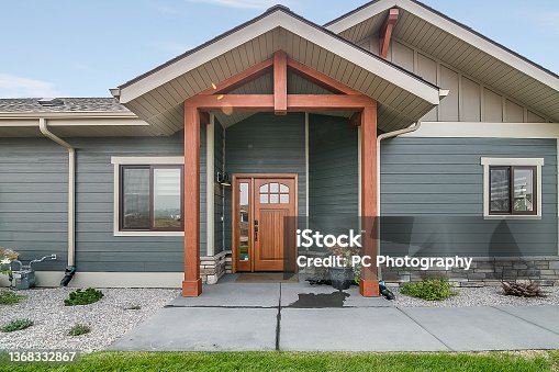 istock New build with blue and brown exterior 1368332867
