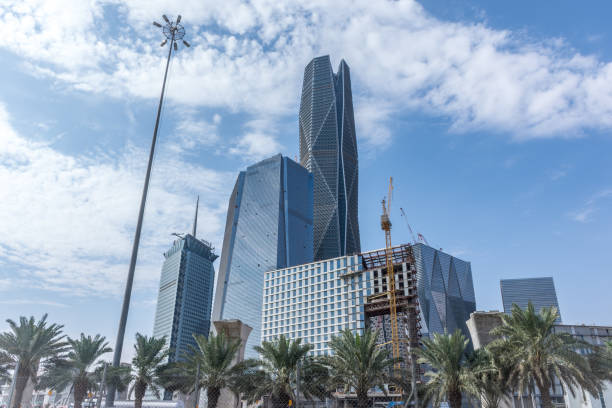new buildings being constructed in the new King Abdullah Financial District in Riyadh stock photo