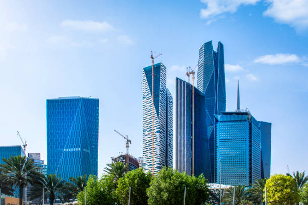 new buildings being constructed in the new King Abdullah Financial District in Riyadh stock photo