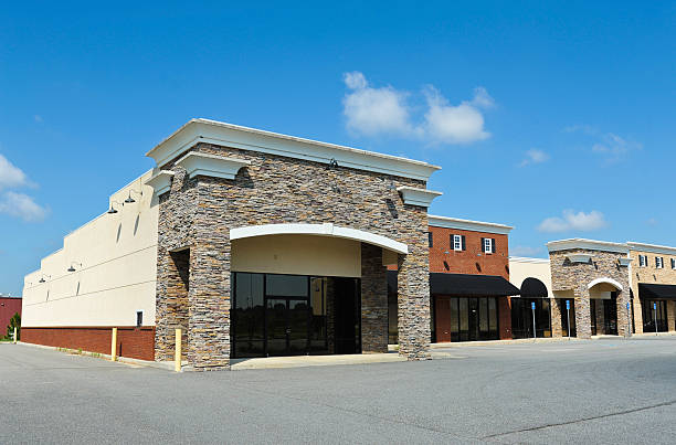 New Commercial Building New Commercial Building with Retail and Office Space available for sale or lease town square stock pictures, royalty-free photos & images