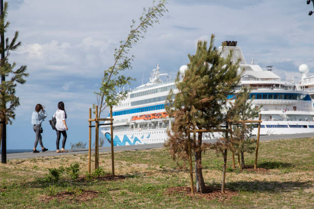 New cruise ship terminal in Tallinn, Estonia stock photo