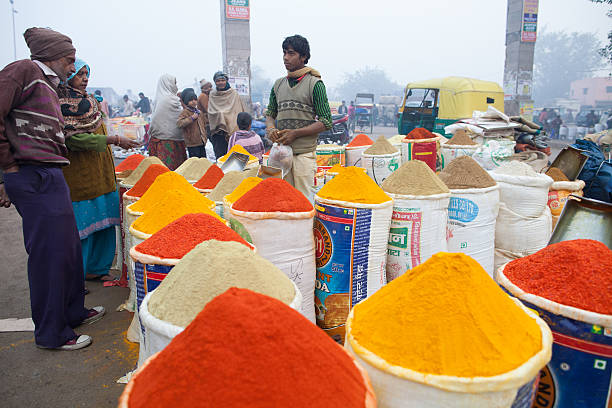 New Delhi spice market stock photo