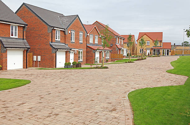 new detached homes stock photo
