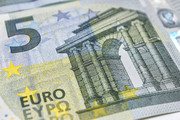 New Five Euro banknote stock photo