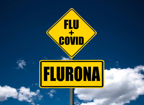new flurona covid variant virus stock photo