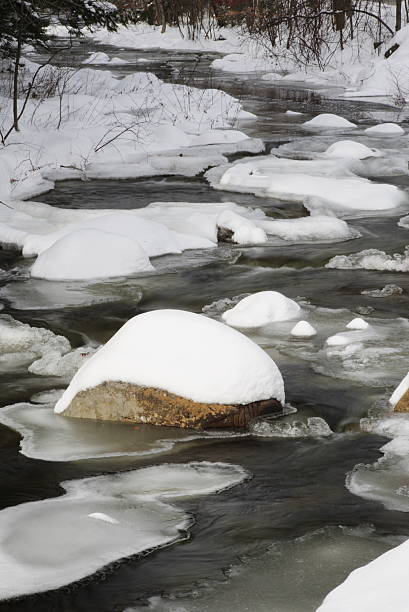 New Hampshire Winter #2-Icy Stream stock photo