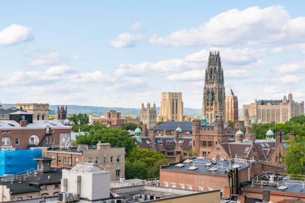 New Haven, Connecticut City Skyline City skyline of New Haven, Connecticut connecticut stock pictures, royalty-free photos & images