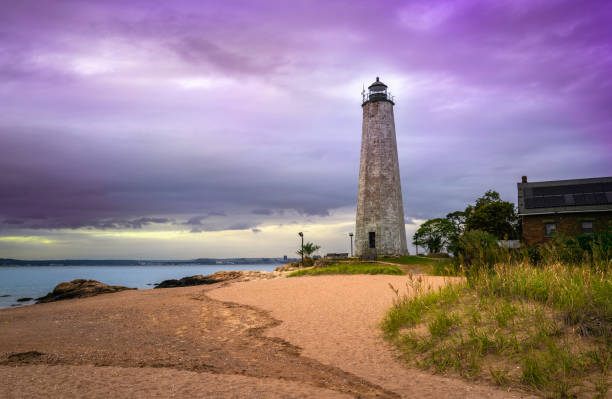 New Haven Lighthouse Point Park in Connecticut stock photo