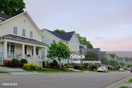 istock New homes on a quiet street in Raleigh NC 1319270783