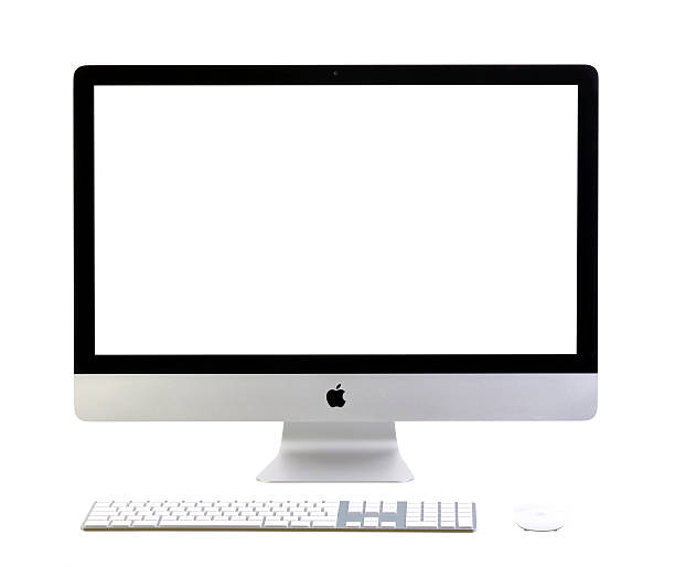 New iMac 27 with blank screen stock photo