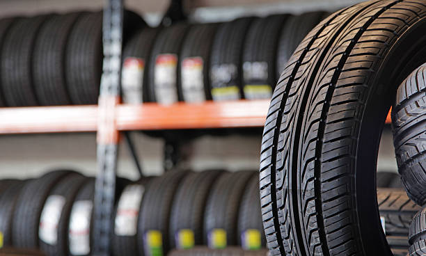 new tyres stock photo