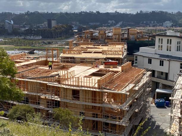 New Wood Frame Residential Development stock photo