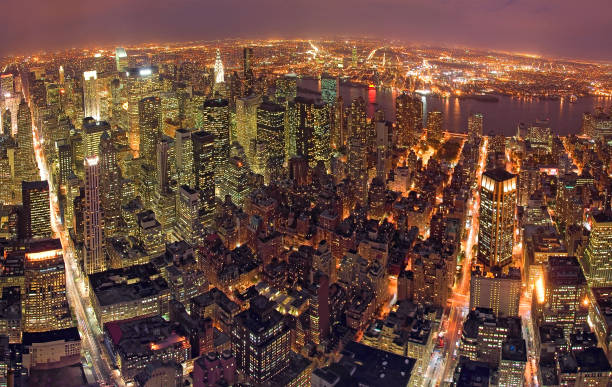 New York at Night stock photo