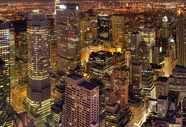 New York City night view stock photo