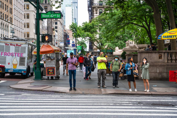 New York City street scene stock photo