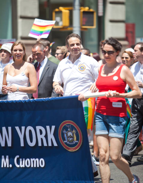 New York Gay Pride March NEW YORK, USA - JUNE 29th 2014: Governor Cuomo at The New York City Pride March commemorating the gay rights movement. nyc pride parade stock pictures, royalty-free photos & images