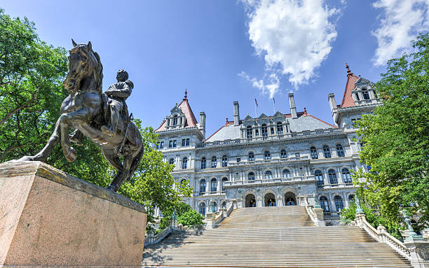 New York State Capitol Building, Albany The New York State Capitol Building in Albany, home of the New York State Assembly. capital cities stock pictures, royalty-free photos & images